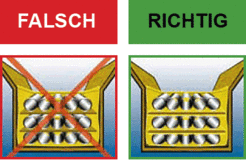 Direkten Kontakt von Metall zu Holz, Papier oder Pappe vermeiden!
Zwischenlagen auch mit VCI abdecken!